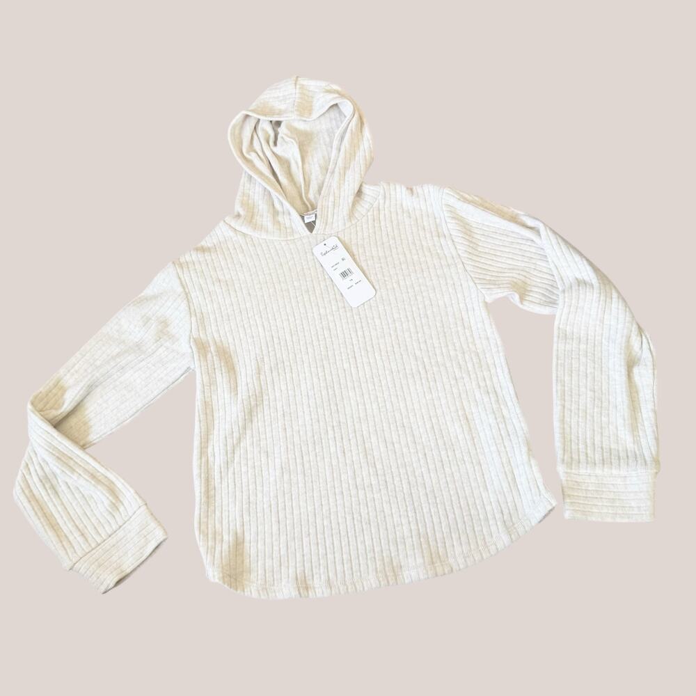 Splendid Ribbed Hooded Sweatshirt Top Kids Super Soft New 14 Side Vents Comfy